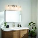 Kichler Lighting Brushed Nickel 30 x 9-1/4 in. 300W 4-Light Medium E-26 Incandescent Vanity Fixture with Clear Seeded Glass 