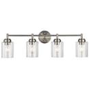 30 x 9-1/4 in. 300W 4-Light Medium E-26 Incandescent Vanity Fixture with Clear Seeded Glass in Brushed Nickel