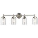 Kichler Lighting Brushed Nickel 30 x 9-1/4 in. 300W 4-Light Medium E-26 Incandescent Vanity Fixture with Clear Seeded Glass 