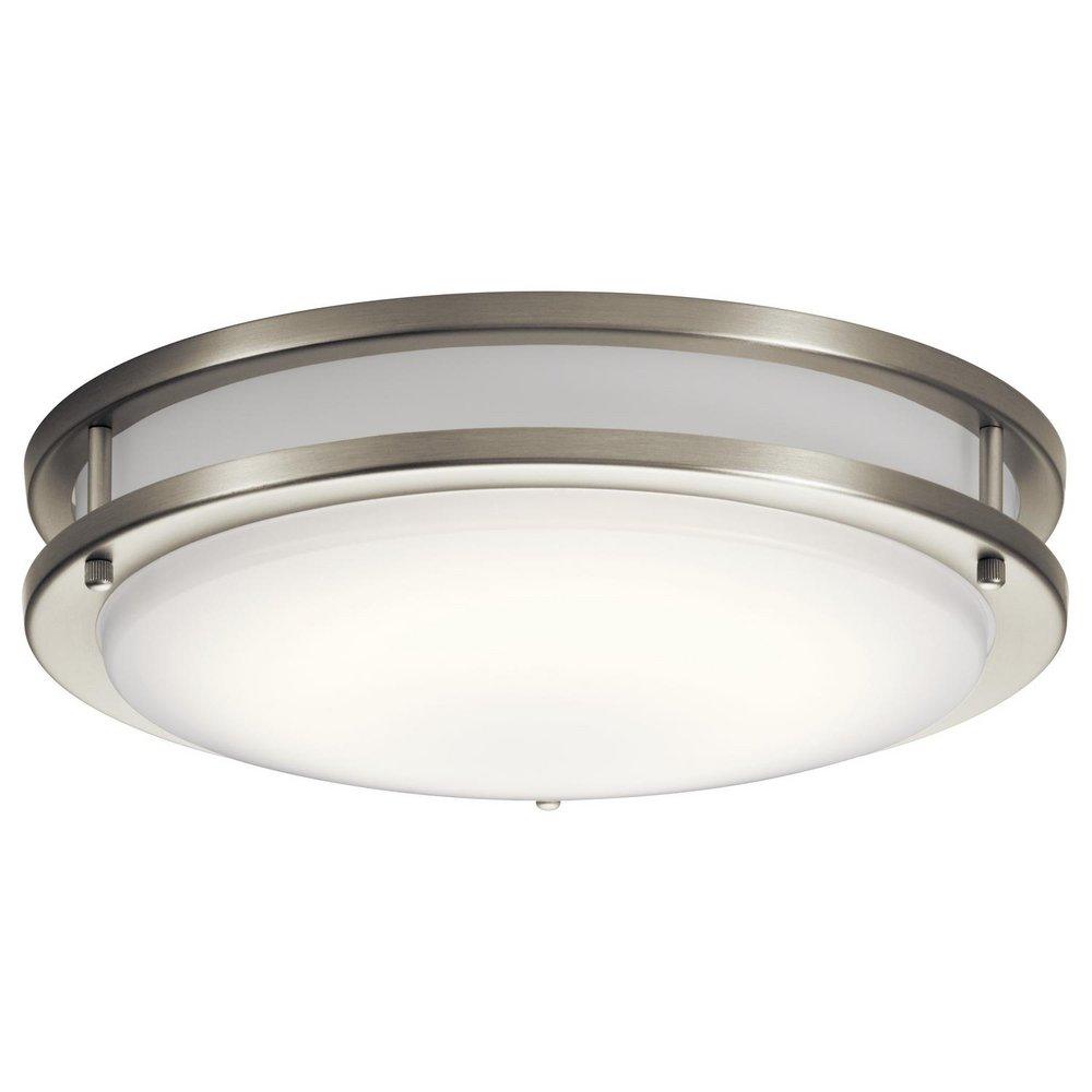 Kichler Lighting Brushed Nickel 28.5W 1-Light 3000 Kelvin Integrated LED Flush Mount Ceiling Fixture 