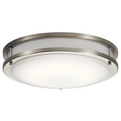 28.5W 1-Light 3000 Kelvin Integrated LED Flush Mount Ceiling Fixture in Brushed Nickel