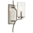 60W 1-Light Candelabra E-12 Incandescent Wall Sconce in Brushed Nickel