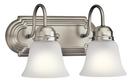 Kichler Lighting Brushed Nickel 200W 2-Light Medium E-26 Incandescent Bath Light 