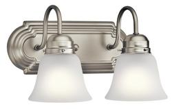 200W 2-Light Medium E-26 Incandescent Bath Light in Brushed Nickel