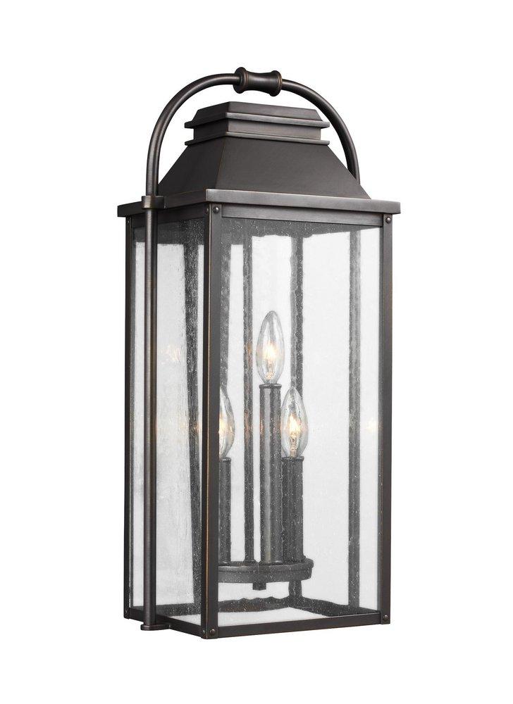 Visual Comfort & Co. Studio Antique Bronze 10-1/2 x 22-1/2 in. 180W 3-Light Candelabra E-26 Outdoor Wall Sconce 