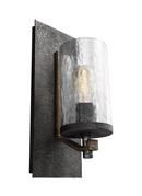 60W 1-Light Medium E-26 Incandescent Wall Sconce in Distressed Weathered Oak with Slate Grey Metal