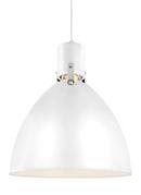 14 in. 14W 1-Light Integrated LED Pendant in Flat White
