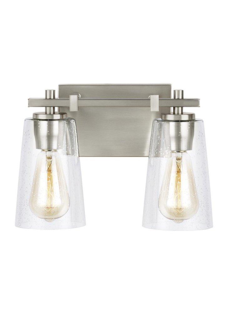 Visual Comfort & Co. Studio Satin Nickel 60W 2-Light Medium E-26 Incandescent Vanity Fixture 