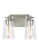 Visual Comfort & Co. Studio Satin Nickel 60W 2-Light Medium E-26 Incandescent Vanity Fixture 