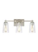 Visual Comfort & Co. Studio Satin Nickel 60W 3-Light Medium E-26 Incandescent Vanity Fixture 