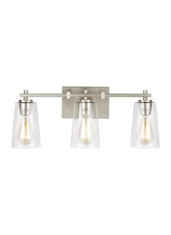 60W 3-Light Medium E-26 Incandescent Vanity Fixture in Satin Nickel