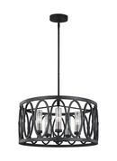 Visual Comfort & Co. Studio Dark Weathered Zinc 21 in. 60W 5-Light Candelabra E-12 Incandescent Outdoor Chandelier 