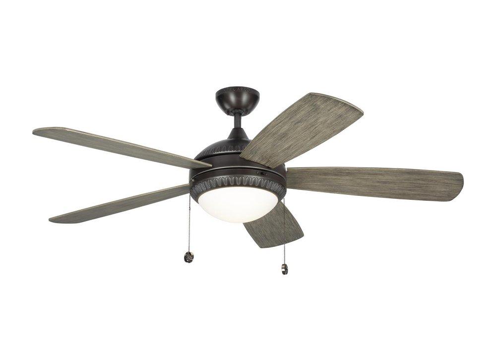 Visual Comfort & Co. Fan Aged Pewter 52 in. 60.21W 120V 4484 cfm 5-Blade Ceiling Fan with Integrated LED Light 