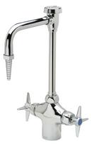 1 Hole Deck Mount Institutional Faucet with Double Four Arm Handle in Polished Chrome