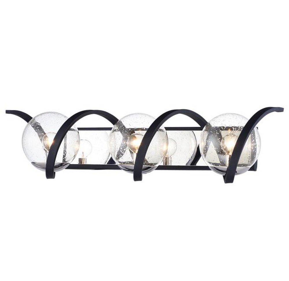 Maxim Lighting® Black/Polished Nickel 40W 3-Light Candelabra E-12 Incandescent Vanity Fixture 