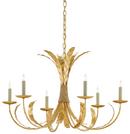 Currey and Company Grecian Gold Leaf 33 in. 60W 6-Light Chandelier 