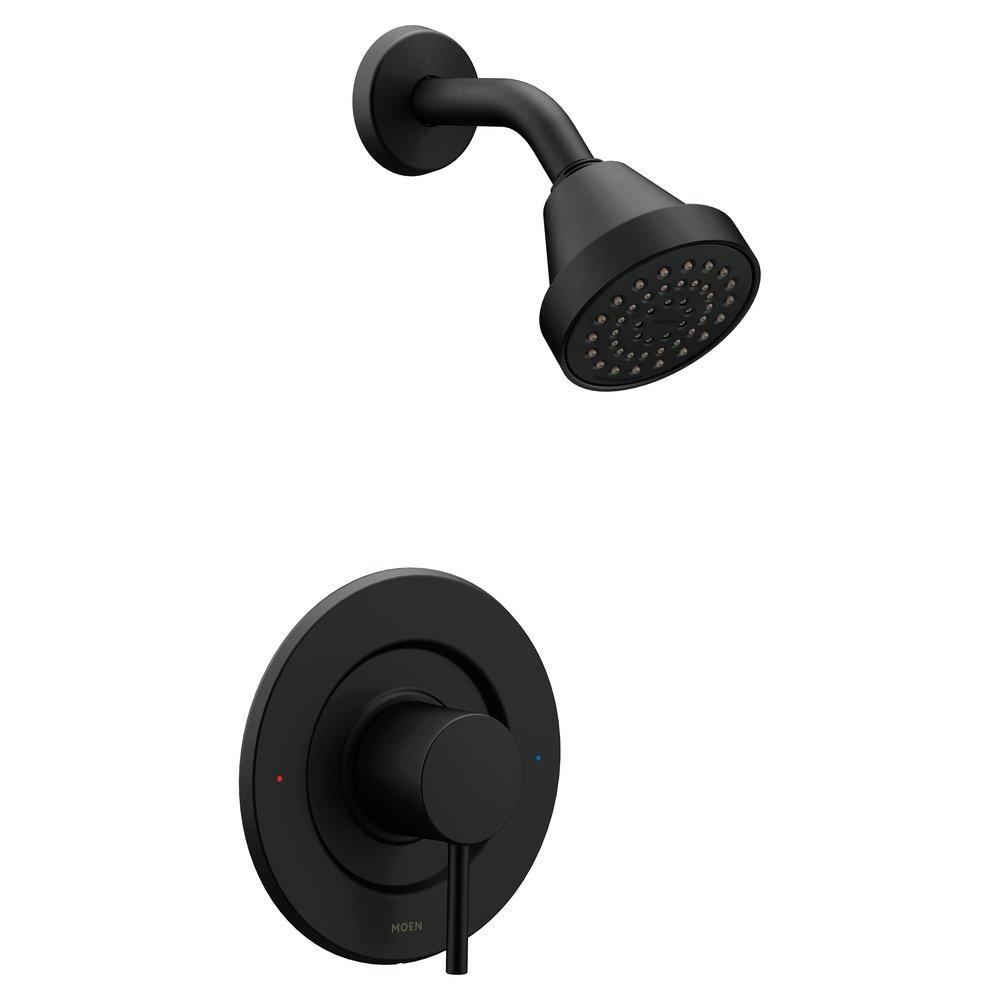Moen Matte Black 2.5 gpm Single Lever Handle Shower Trim 