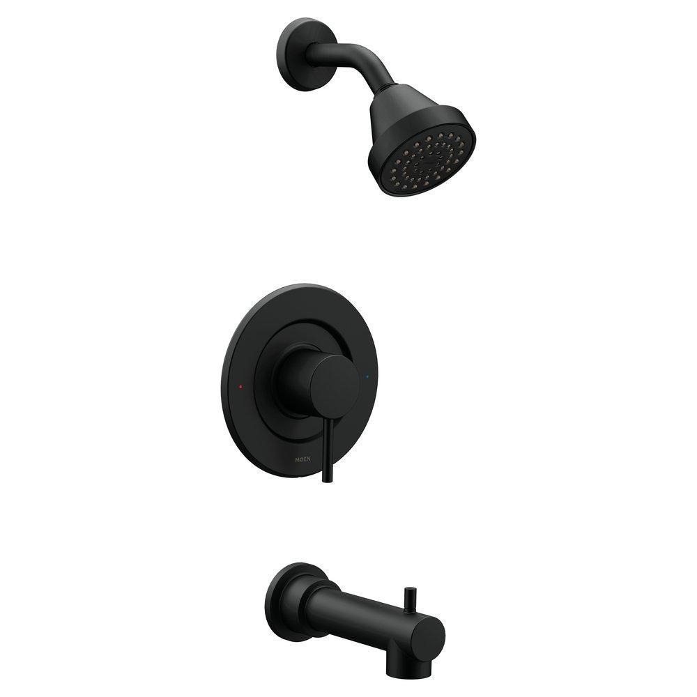 Moen Matte Black 2.5 gpm Single Lever Handle Tub and Shower Trim 