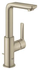 GROHE Brushed Nickel Bathroom Sink Faucet with Single Lever Handle and Ceramic Disc Cartridge 