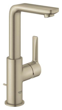 Single Handle Monoblock Bathroom Sink Faucet in Brushed Nickel