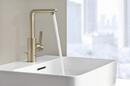GROHE Brushed Nickel Bathroom Sink Faucet with Single Lever Handle and Ceramic Disc Cartridge 