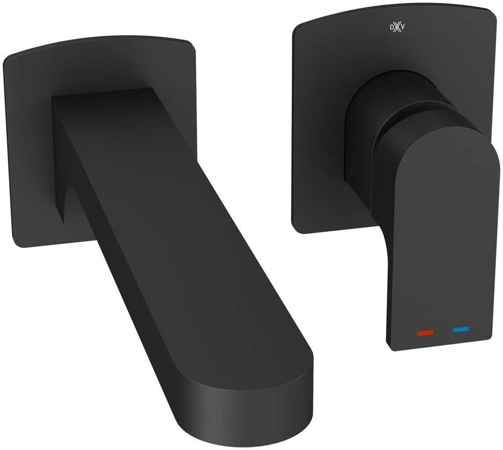 DXV Matte Black Single Handle Wall Mount Widespread Bathroom Sink Faucet 