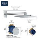 GROHE StarLight Chrome Dual Function PureRain and ActiveRain Showerhead 
