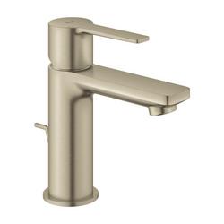 Single Handle Monoblock Bathroom Sink Faucet in Brushed Nickel