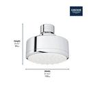 GROHE StarLight Chrome 3-3/8 in. 1.5 gpm Metal Ceiling Mount 1-Function Round Showerhead 