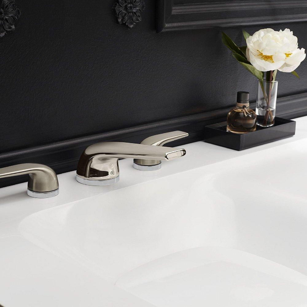 DXV Platinum Nickel Two Handle Widespread Bathroom Sink Faucet 