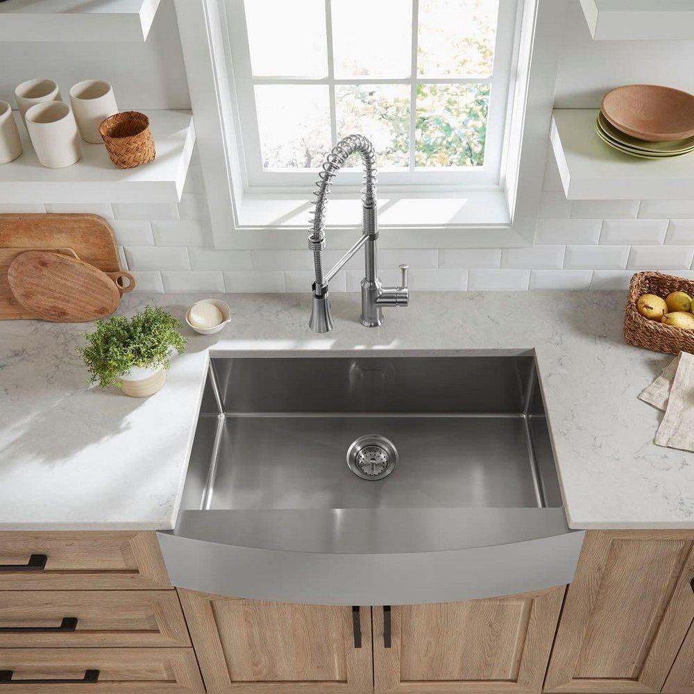 American Standard Stainless Steel Stainless Steel Single Bowl Farmhouse Kitchen Sink 