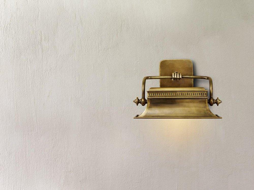 Currey and Company Vintage Brass 25 W 1-Light 8-1/2 in. Wall Sconce 