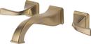 Two Handle Wall Mount Widespread Bathroom Sink Faucet in Brilliance® Luxe Gold®