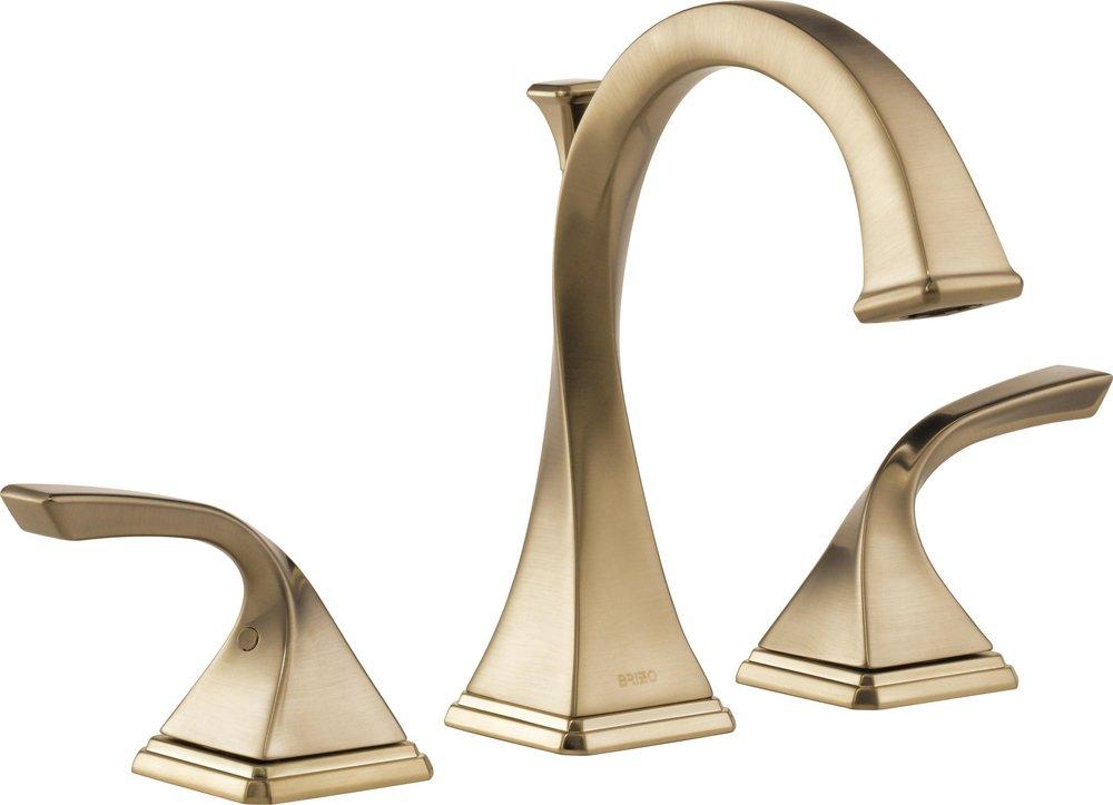 Brizo Luxe Gold Two Handle Widespread Bathroom Sink Faucet with Pop-Up Drain Assembly 