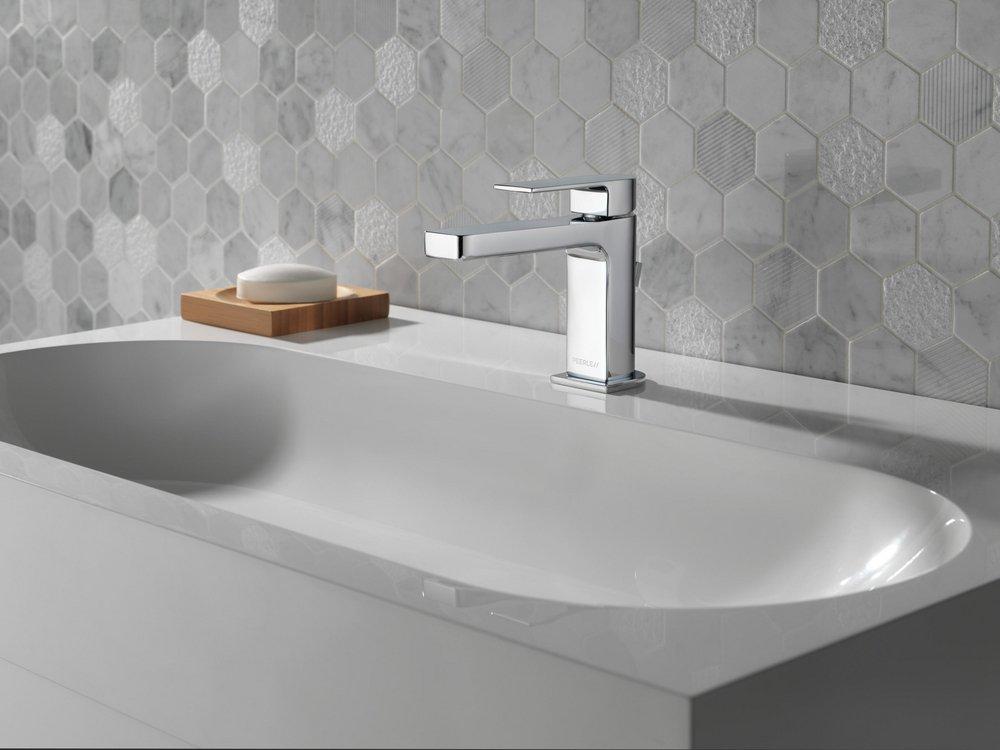 Peerless&reg; Chrome Single Handle Monoblock Bathroom Sink Faucet 