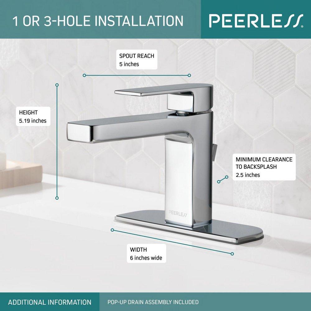 Peerless® Chrome Single Handle Monoblock Bathroom Sink Faucet 