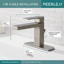 Peerless&reg; Brushed Nickel Single Handle Monoblock Bathroom Sink Faucet Lever Handle 