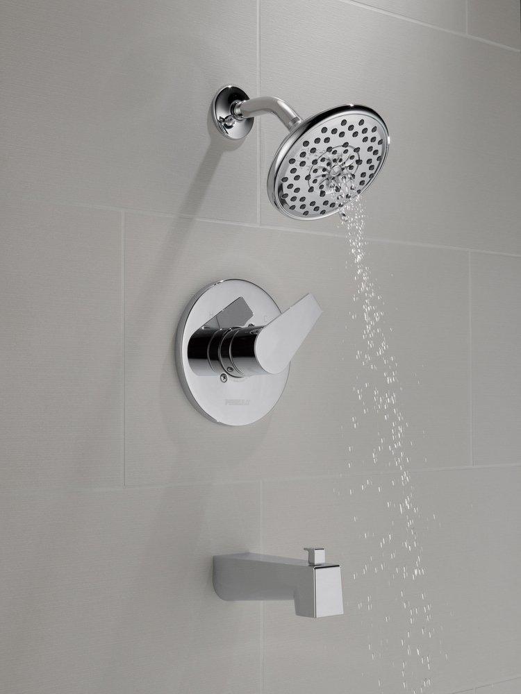 Peerless&reg; Polished Chrome Single Handle Multi Bathtub & Shower Faucet Trim Only 