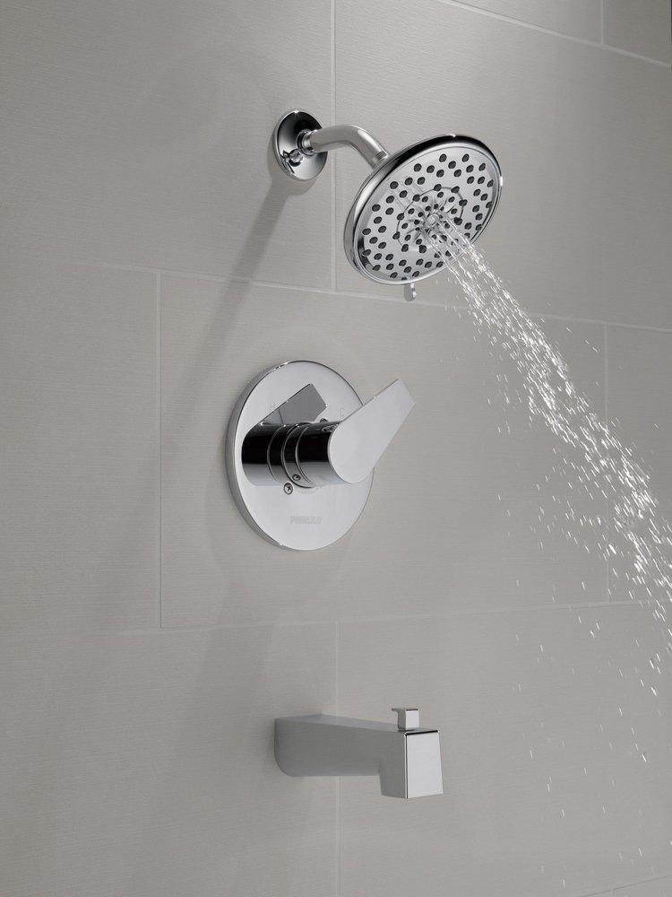 Peerless&reg; Polished Chrome Single Handle Multi Bathtub & Shower Faucet Trim Only 