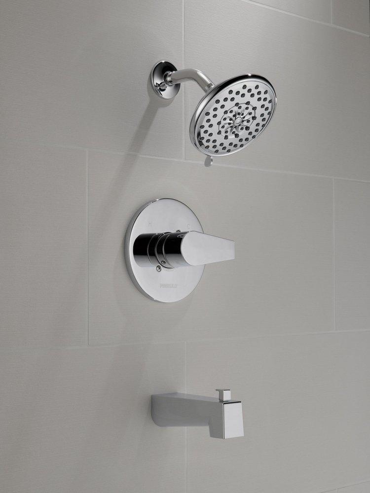 Peerless&reg; Polished Chrome Single Handle Multi Bathtub & Shower Faucet Trim Only 