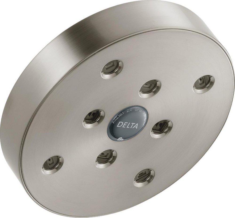 Delta Faucet Stainless 2-39/64 x 5-13/32 in. 1.75 gpm 1-Function Wall Mount Round Raincan ABS H2Okinetic&reg; Showerhead 