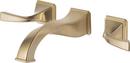 Two Handle Wall Mount Widespread Bathroom Sink Faucet in Luxe Gold