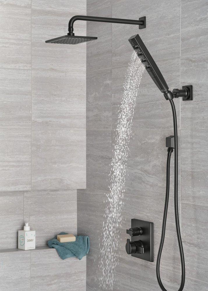 Delta Faucet Matte Black Single Function Full Body Showerhead 