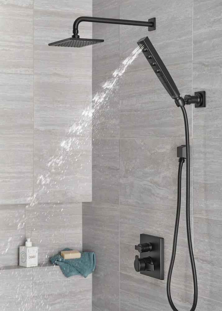 Delta Faucet Matte Black Single Function Full Body Showerhead 
