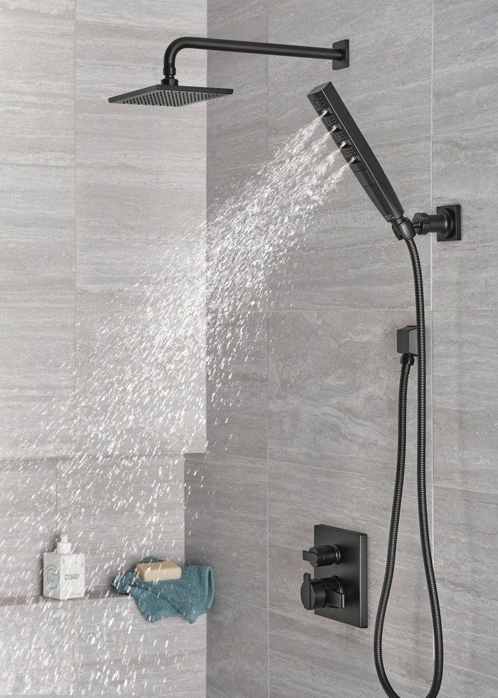 Delta Faucet Matte Black Single Function Full Body Showerhead 