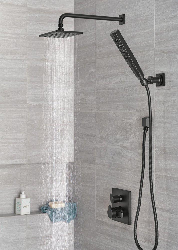 Delta Faucet Matte Black Single Function Full Body Showerhead 