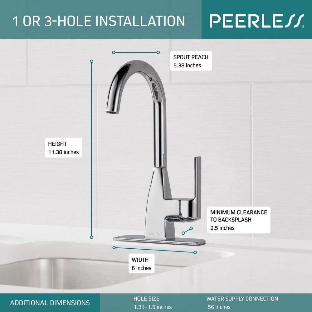 Peerless&reg; Chrome Single Handle Lever Bar Faucet 