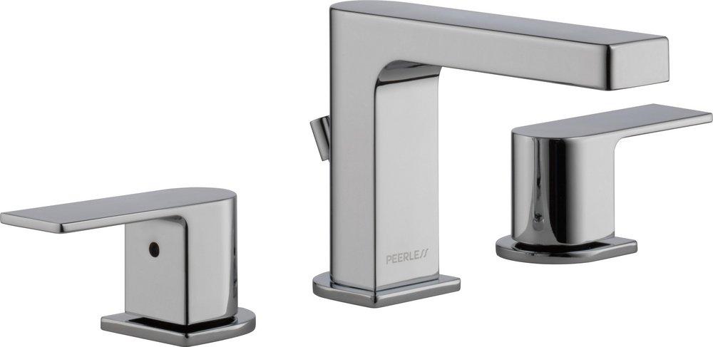Peerless&reg; Polished Chrome Two Handle Widespread Bathroom Sink Faucet Lever Handle 