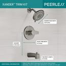 Peerless® Brushed Nickel Single Handle Multi Bathtub & Shower Faucet Trim Only 