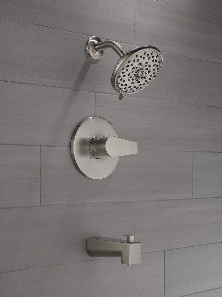 Peerless® Brushed Nickel Single Handle Multi Bathtub & Shower Faucet Trim Only 